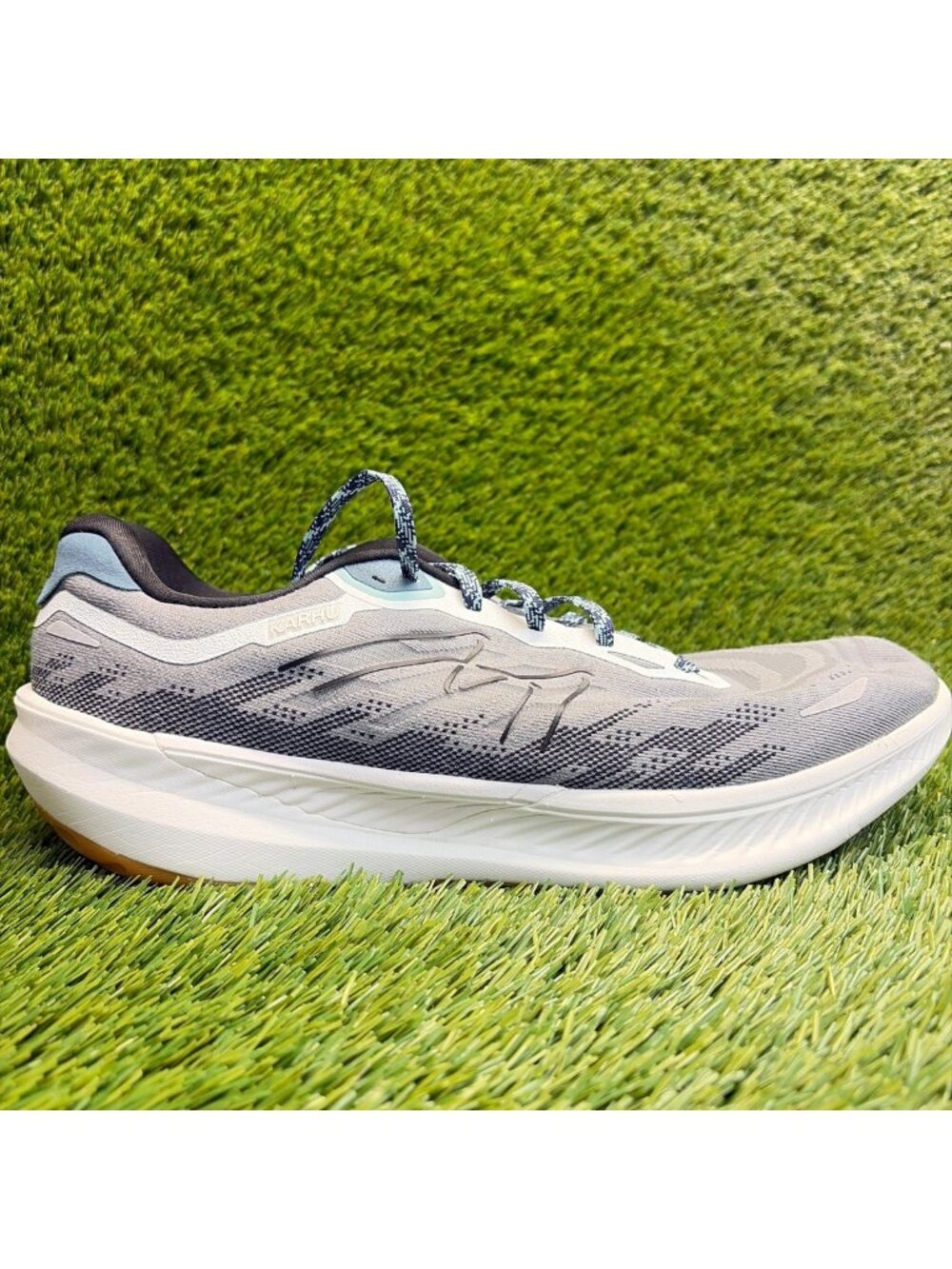 Karhu Fusion 4.5 Mens Size 14 Gray Blue White Athletic Running Shoes Sneakers